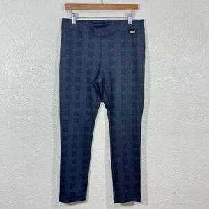 Calvin Klein Plaid Pants Leggings Md Pull On Elastic Slimming‎ Ankle Preppy Work